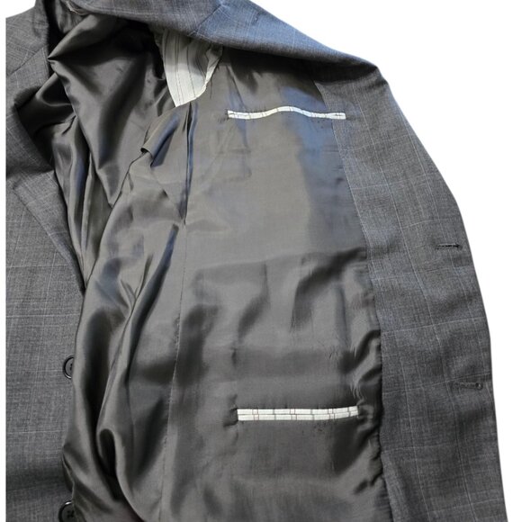 Hickey Freeman Vintage Milburn II Wool Windowpane Single Breasted Blazer Sz 46L - Picture 9 of 14